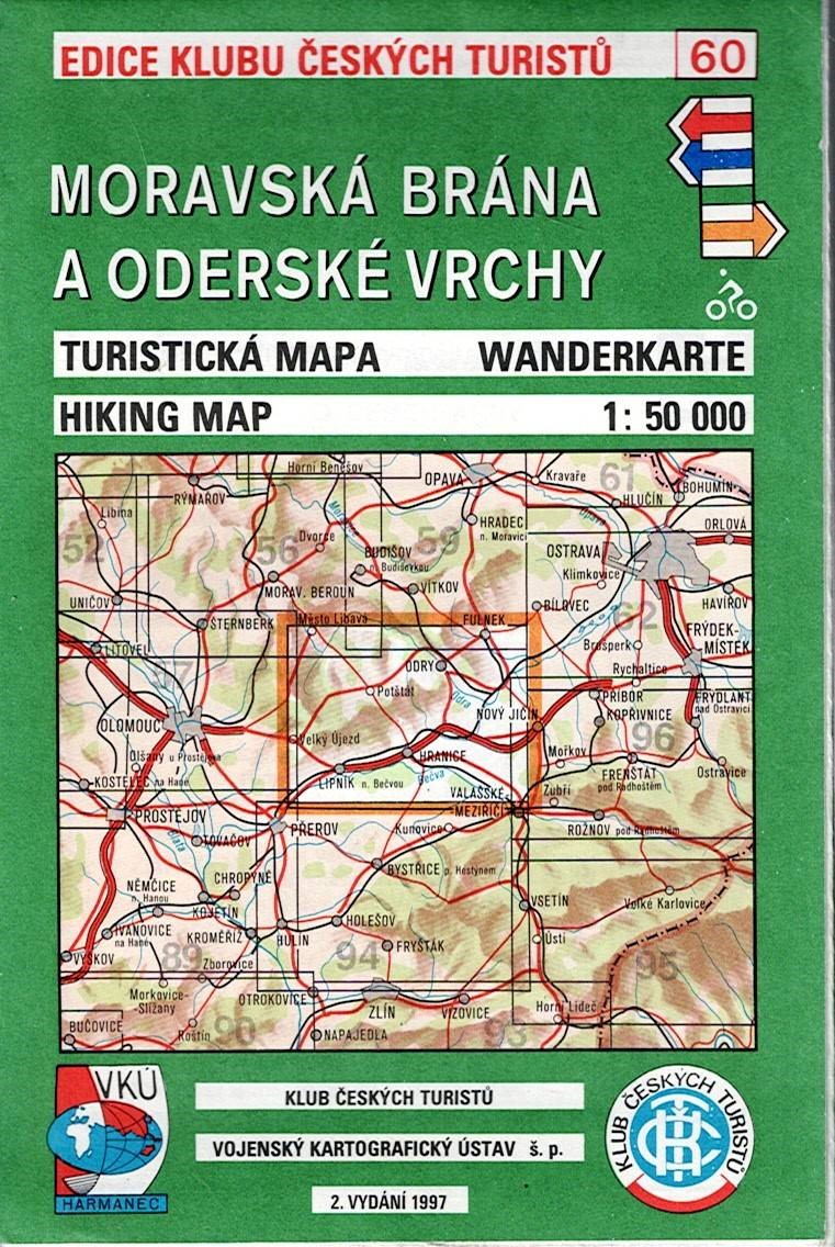 Turistická mapa - Moravská Brána a Oderské vrchy 1:50 000