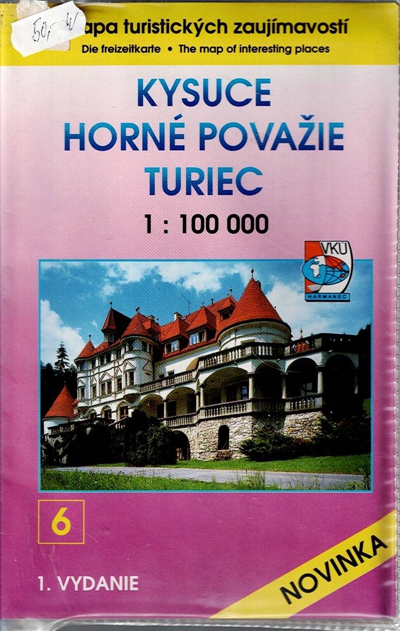 Mapa turistických zaujímavostí - Kysuce, Horné Považie, Turiec 1:100 000