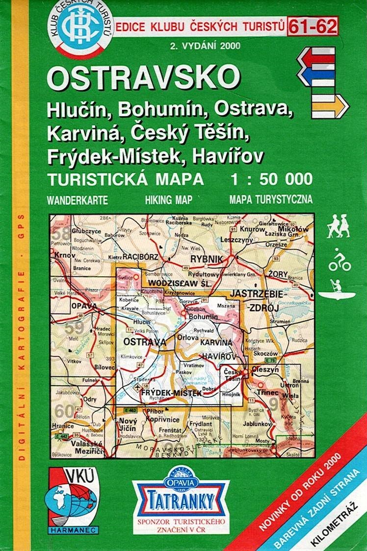 Ostravsko - Hlučín, Bohumín, Ostrava, Karviná, Český Těšín, Frýdek-Místek, Havířov 1:50 000