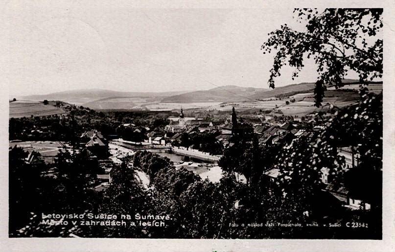 Letovisko Sušice na Šumavě. Město v zahradách a lesích.