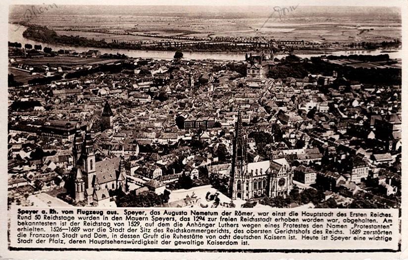Speyer a. Rh. vom Flugzeug aus. Speyer
