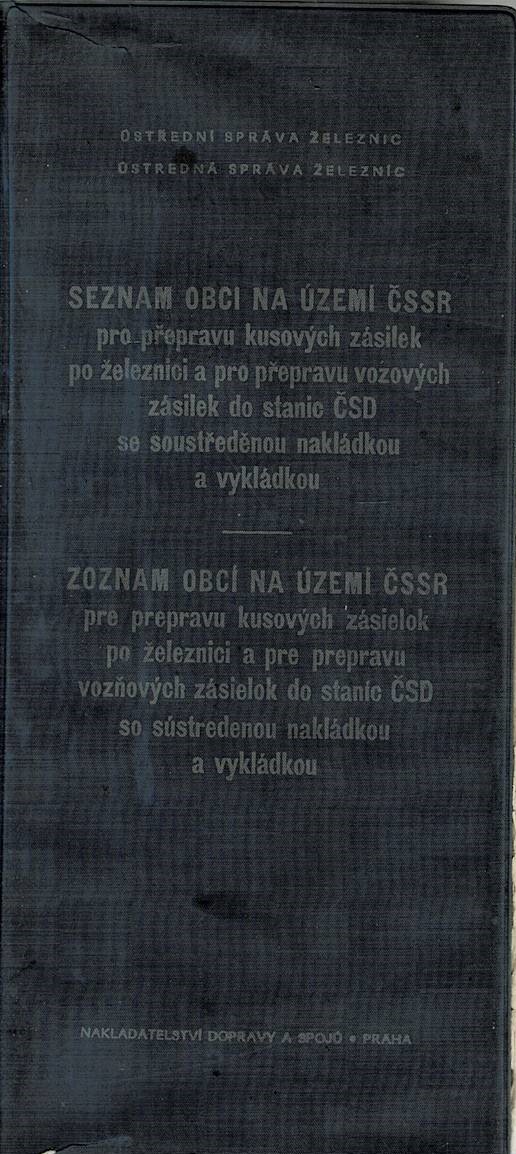 Seznam obcí na území ČSSR pro přepravu kusových zásilek po železnici...
