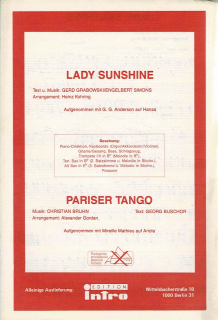 Grabowski Gerd, Simons Engelbert: Lady Sunshine