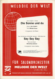 Jürgens/McCartney, Jackson: Die Sonne und du/Say Say Say