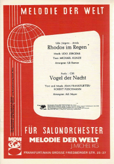 Jürgens Udo/Frankfurter Jean, Puschmann Robert: Rhodos im Regen/Vogel der Nacht