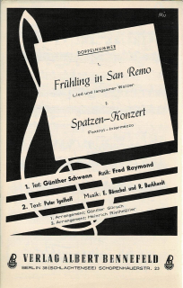 Raymond Fred/Börschel E., Burkhardt R.: Frühling in San Remo/Spatzen-Koncert