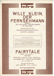 Gabriel/Greedus: Willy Klein, der Fernsehmann/Fairytale