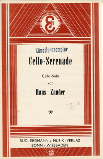 Zander Hans: Cello-Serenade