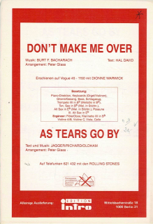 Bacharach B. F./Jagger, Richard, Oldham: Don’t make me over/As Tears go by